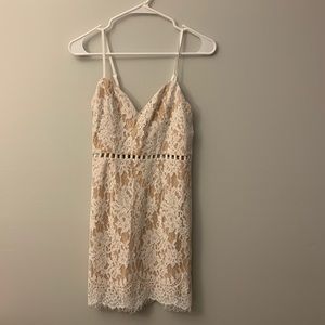 Tobi after dark white lace bodycon dress
